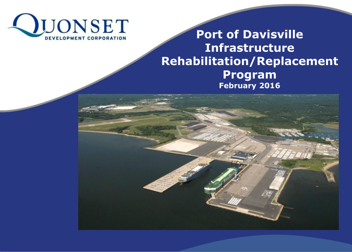 port of davisville infrastructure rehabilitation