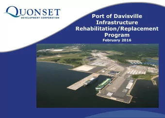 Port of Davisville  Infrastructure  Rehabilitation/Replacement  Program  February 2016  Port of