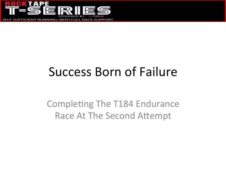 success born of failure