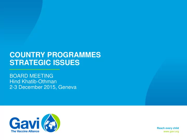 country programmes