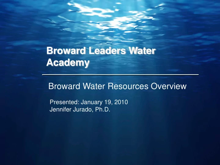 broward leaders water academy