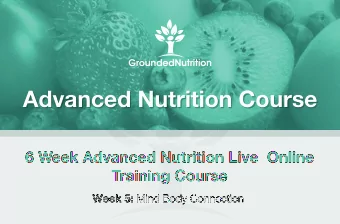 Advanced Nutrition Course  Advanced Nutrition Course  6 Week Advanced Nutrition Live  Online