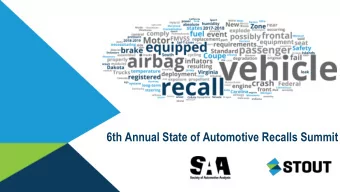 6th Annual State of Automotive Recalls Summit  2018 Recap  Number of vehicles recalled in the
