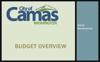 BUDGET OVERVIEW  1  Budget Overview &amp; Forecast  September Capital  October/November