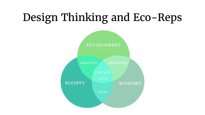 design thinking and eco reps what is design thinking