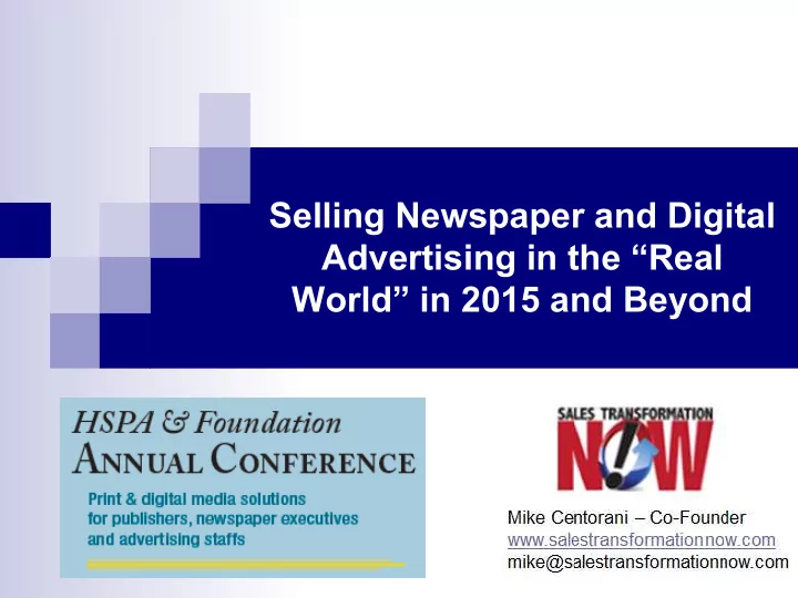 selling newspaper and digital advertising in the real