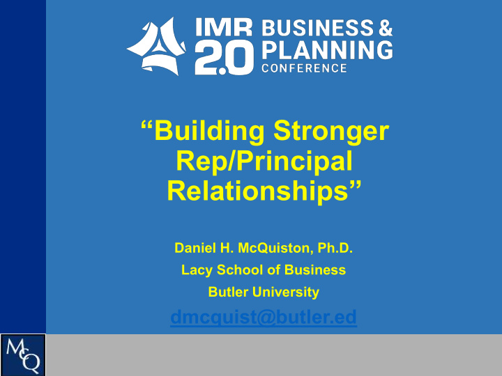 building stronger rep principal relationships