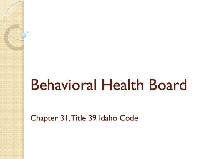 behavioral health board