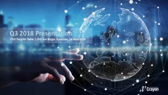 Q3 2018 Presentation  CEO Torgrim Takle | CFO Jon Birger Syversen, 14 Nov 2018  Page 2  Disclaimer