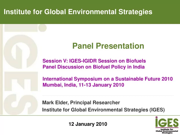 panel presentation