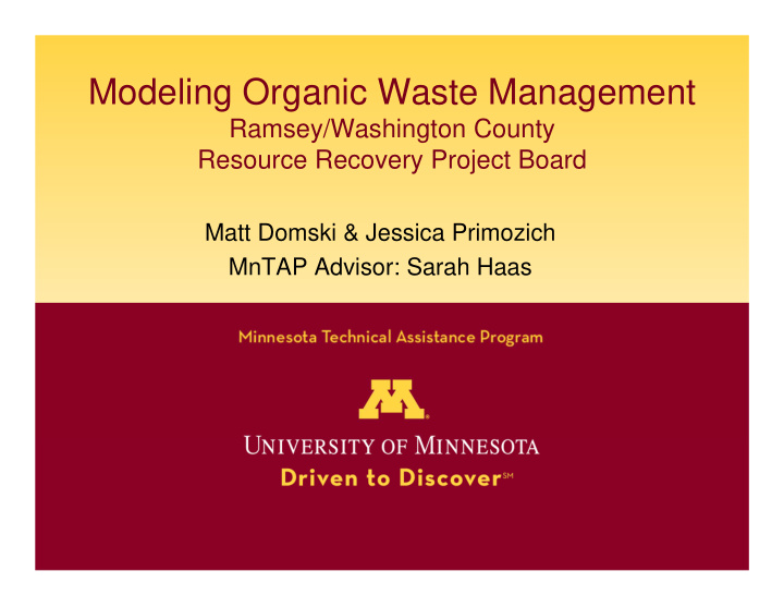 modeling organic waste management
