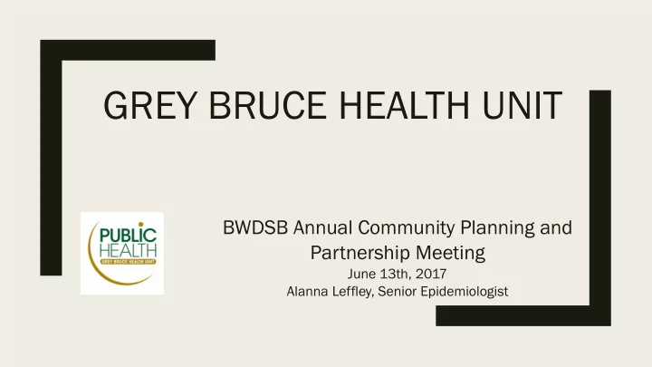 grey bruce health unit