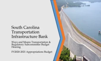 South Carolina  Transportation  Infrastructure Bank  Ways and Means Transportation &amp;