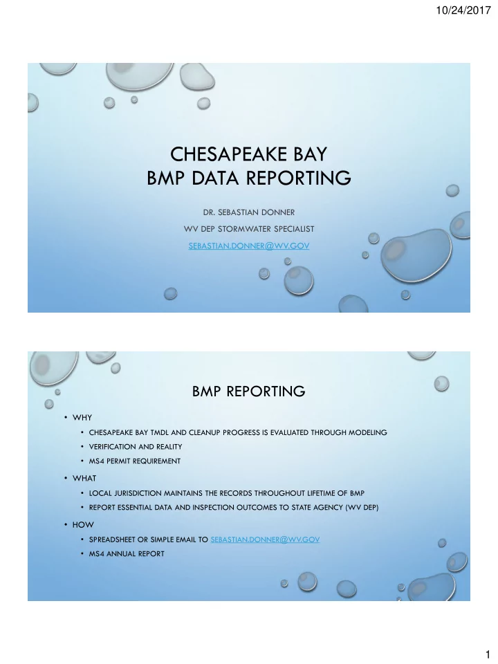 chesapeake bay bmp data reporting