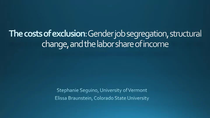 the costs of exclusion inequality but