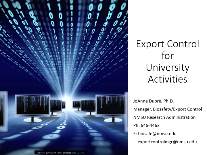 export control for university activities