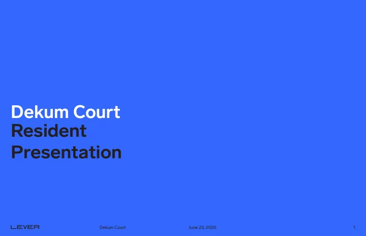 resident presentation