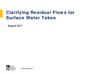 clarifying residual flow s for surface water takes