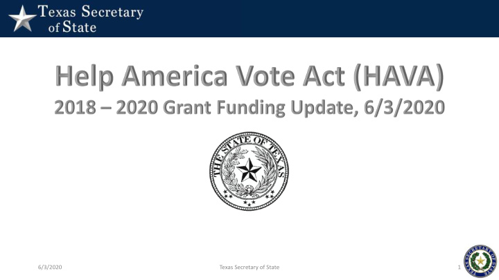 6 3 2020 texas secretary of state 1 2020 hava cares act