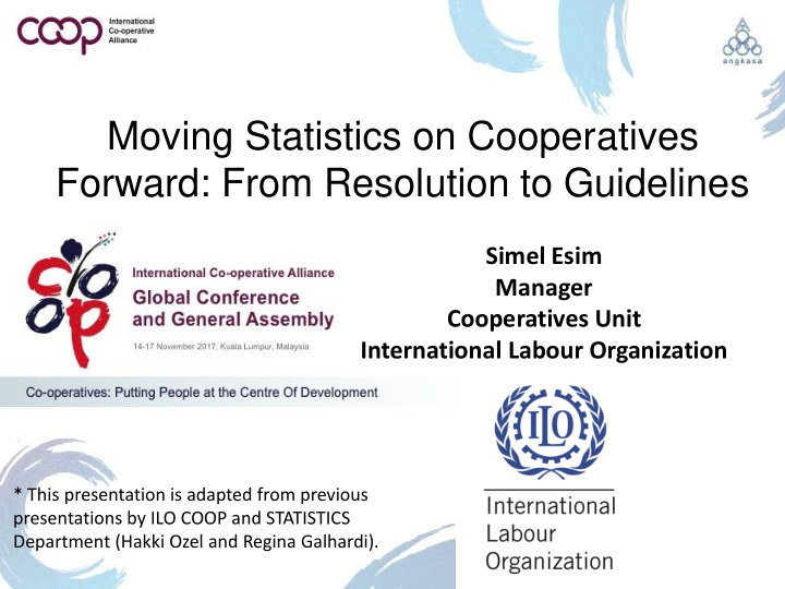 moving statistics on cooperatives forward from resolution