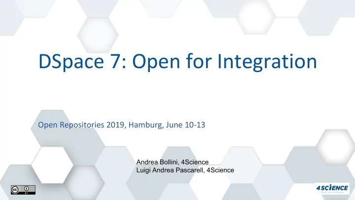 dspace 7 open for integration