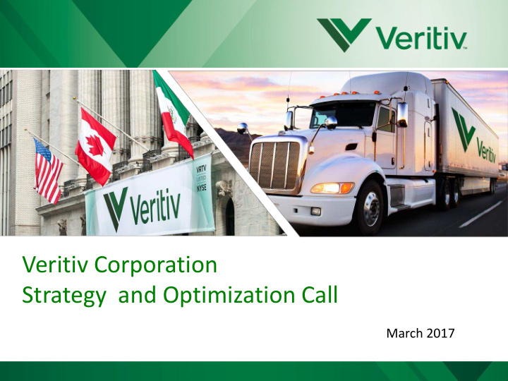veritiv corporation strategy and optimization call