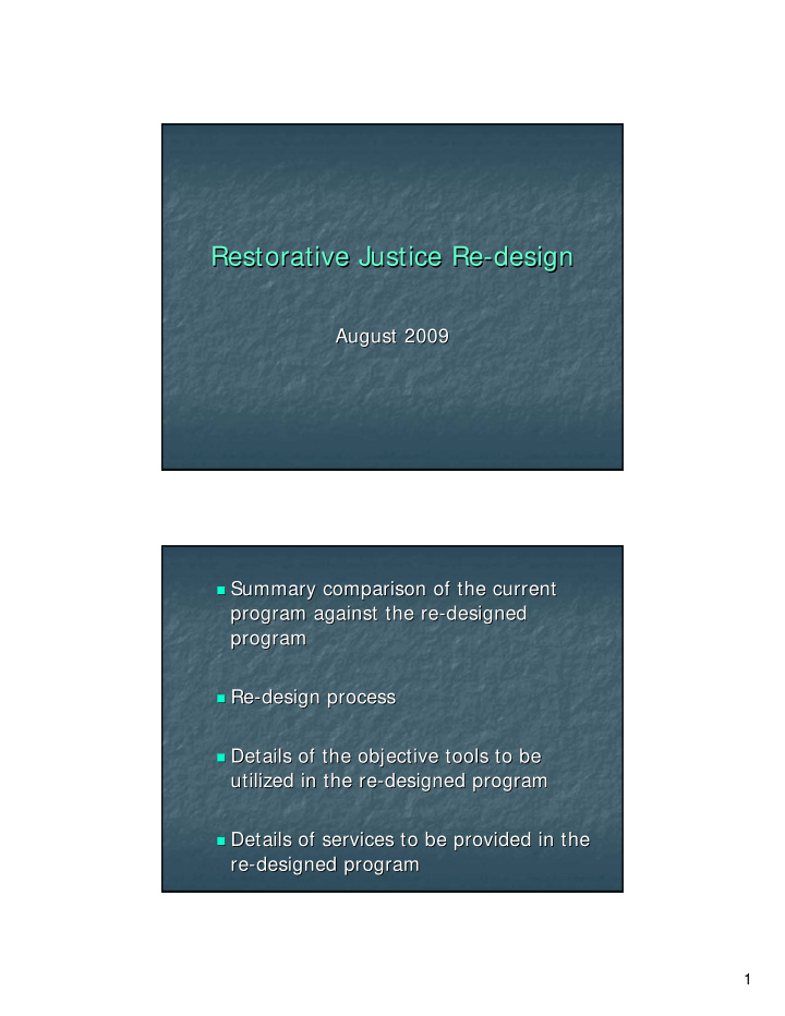 restorative justice re design design restorative justice
