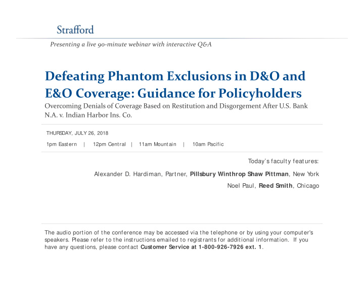 defeating phantom exclusions in d o and e o coverage