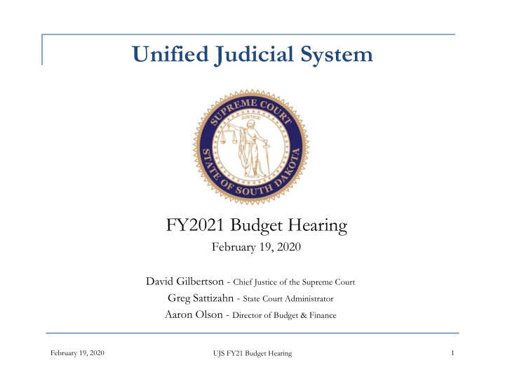 unified judicial system