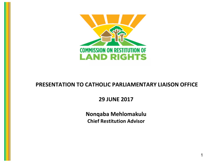 presentation to catholic parliamentary liaison office 29