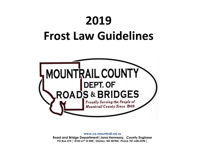 frost law guidelines
