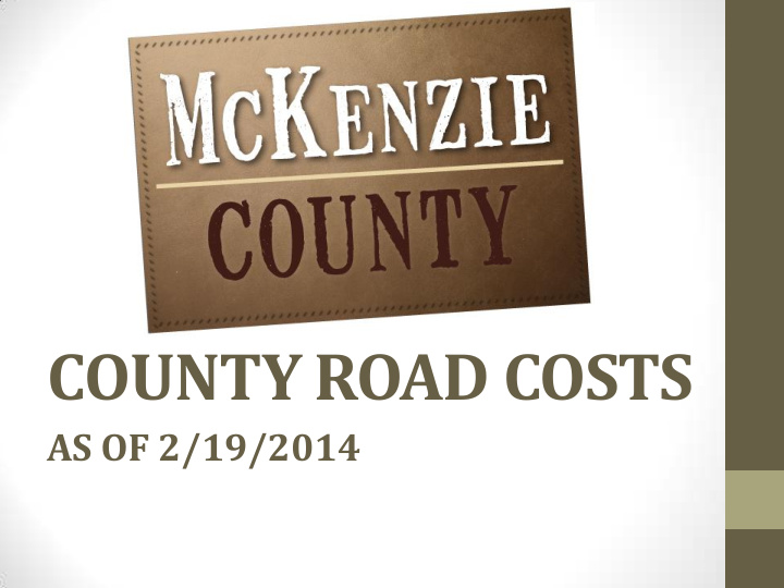county road costs