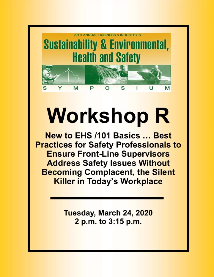 workshop r
