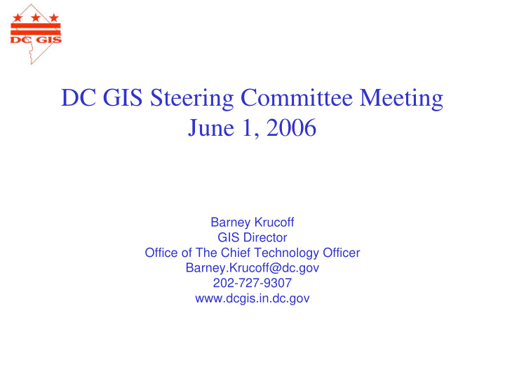 dc gis steering committee meeting june 1 2006