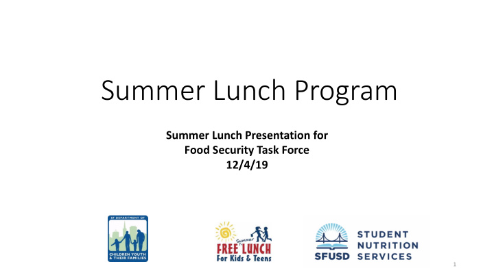 summer lunch program