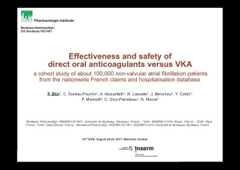 Effectiveness and safety of direct oral anticoagulants versus VKA  a cohort study of about 100,000