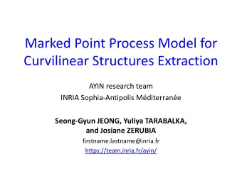 Marked Point Process Model for  Curvilinear Structures Extraction  AYIN research team  INRIA