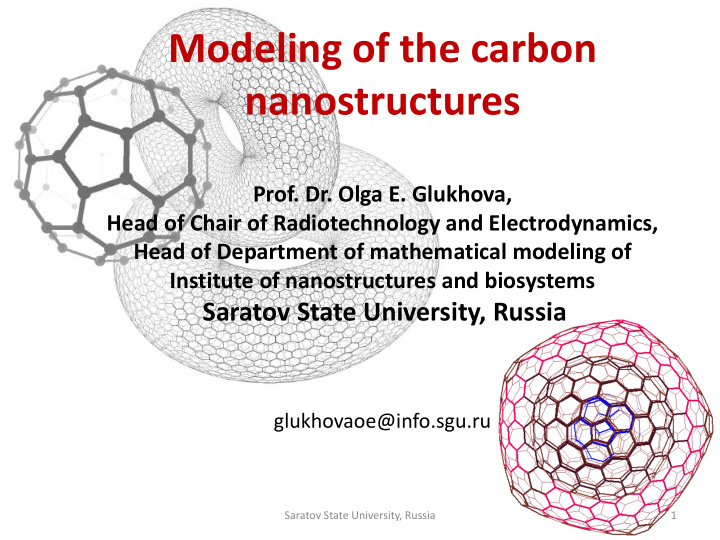 modeling of the carbon nanostructures
