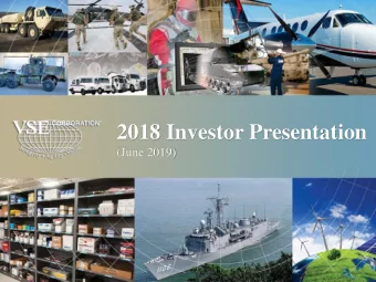 2018 Investor Presentation  (June 2019)  1  Disclaimer  This VSE 5-Year Retrospective is neither an
