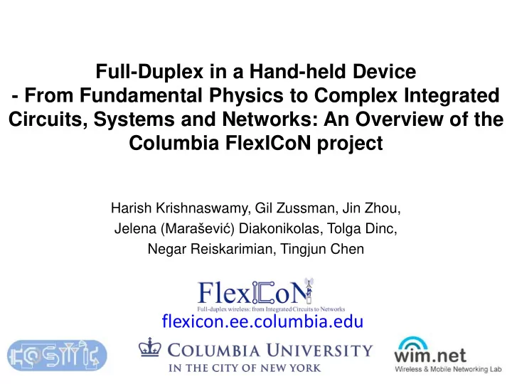 from fundamental physics to complex integrated