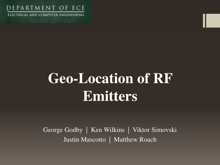 geo location of rf emitters