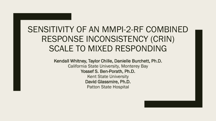 sensitivity of an mmpi 2 rf combined