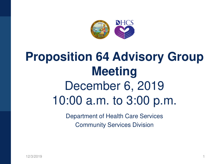 proposition 64 advisory group meeting december 6 2019 10