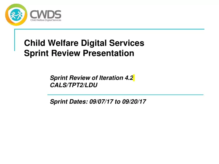 child welfare digital services sprint review presentation