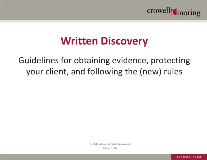 written discovery