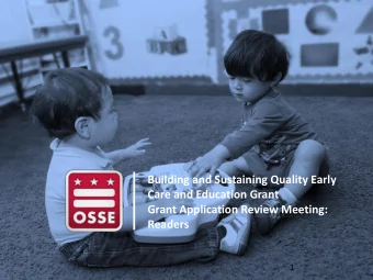 Building and Sustaining Quality Early  Care and Education Grant  Grant Application Review Meeting: