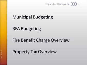 Topics for Discussion  1  June 10, 2015  The City of Tukwila is a full service city:  June 10,