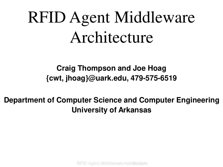 rfid agent middleware architecture