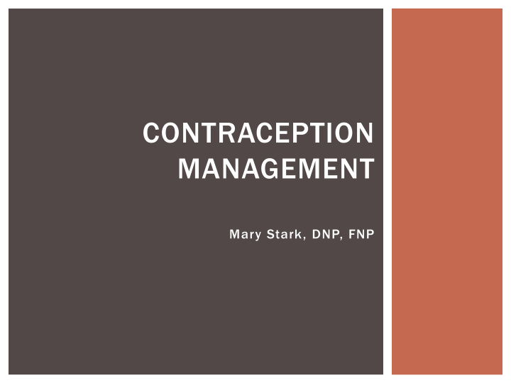contraception management