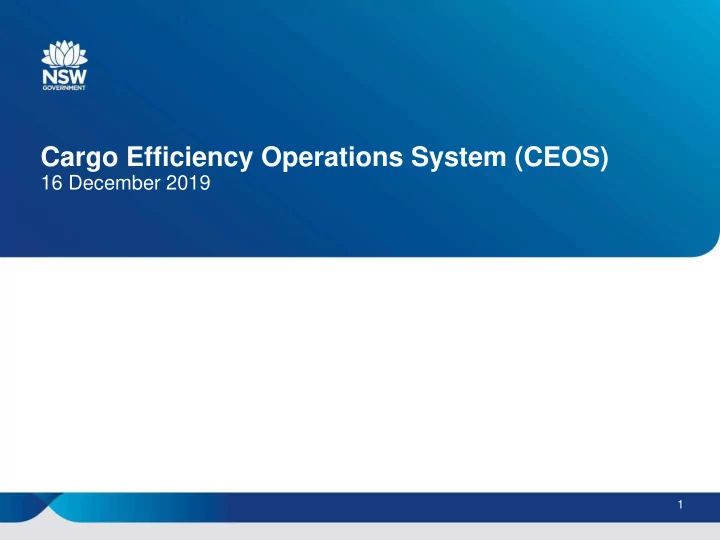 cargo efficiency operations system ceos